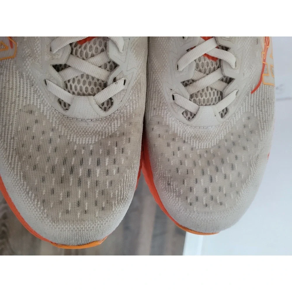 Hoka Mach 6 Mens Running Shoes Size 10.5 White Orange Athletic Sneakers #4